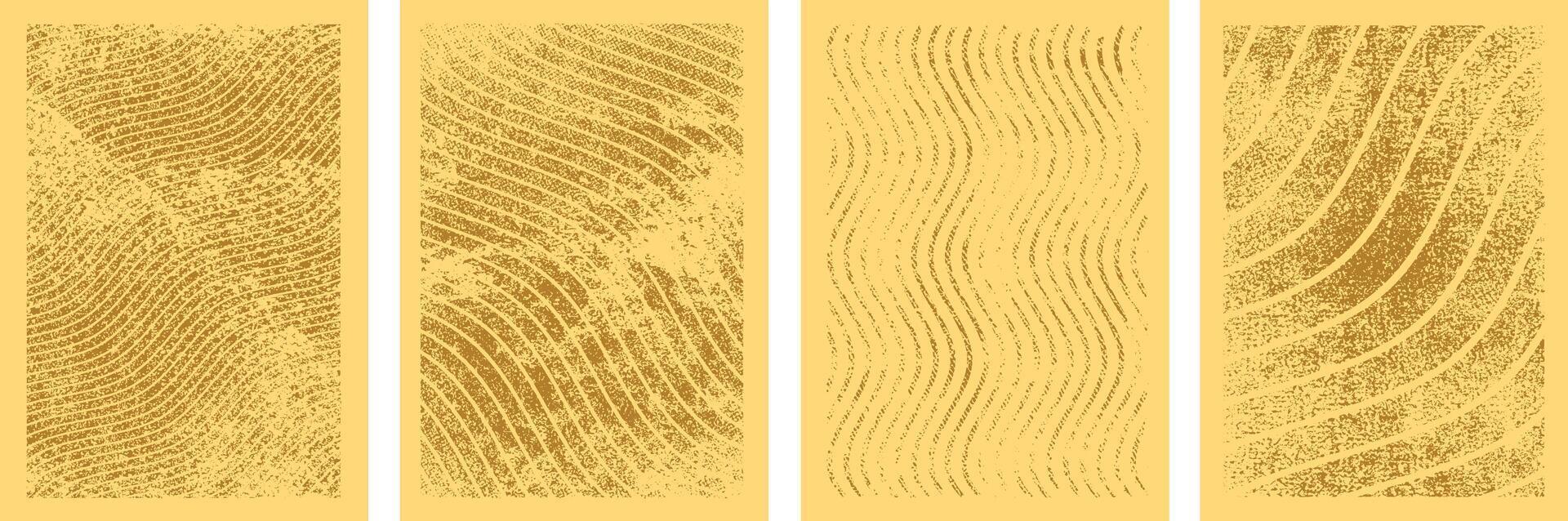Set of Minimal light brown and yellow color grunge art Brochure cover background template design, Poster cover layout design, Modern flyer Covers collection vector