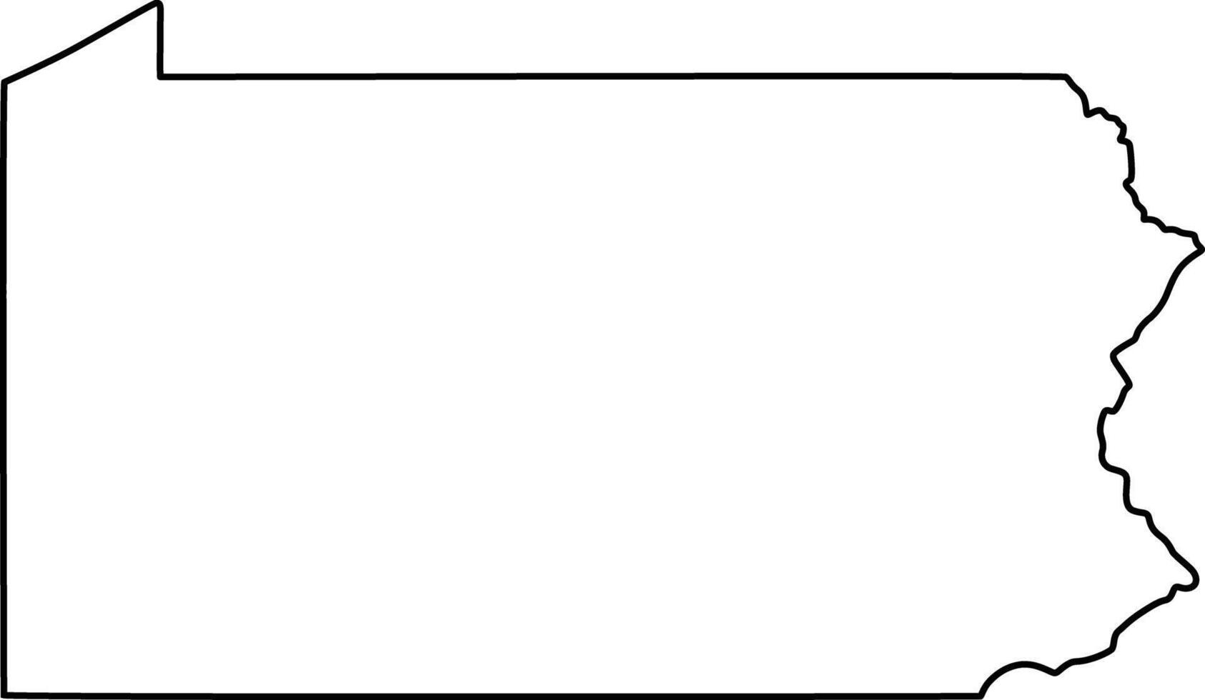 Outline Map of Pennsylvania State with Clear Boundaries for Visual Projects vector