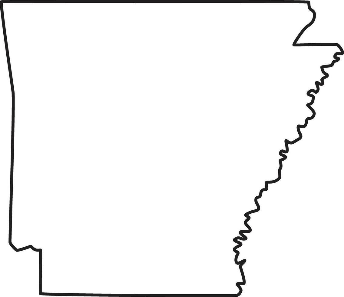 Map of Arkansas outline design vector