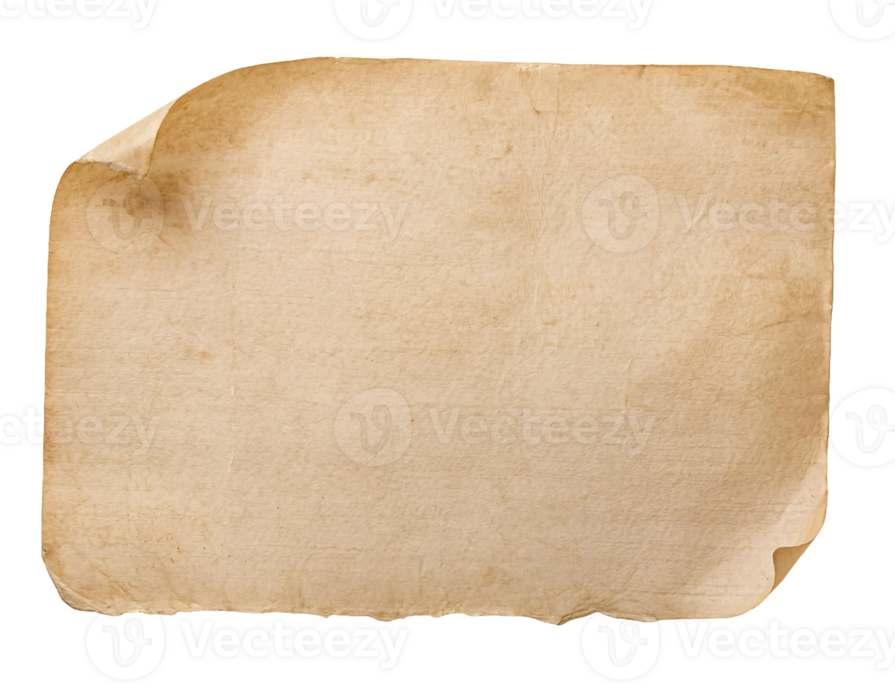 aged vintage paper isolated background, antique torn parchment texture for scrapbooking, writing, and artistic projects png