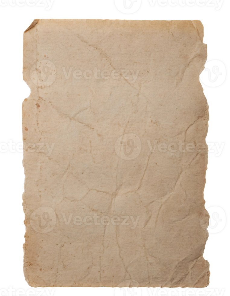 antique torn paper texture isolated background, vintage aged parchment for scrapbooking, design, and artistic projects png