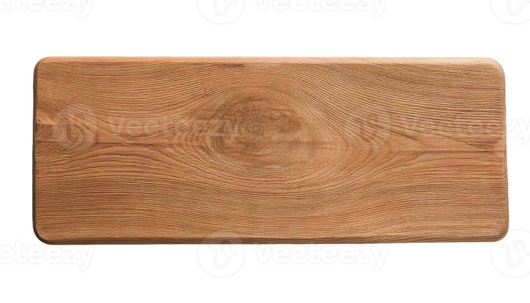 rectangular wooden board isolated background, natural wood texture surface cutting board for kitchen or serving, rustic timber slab png