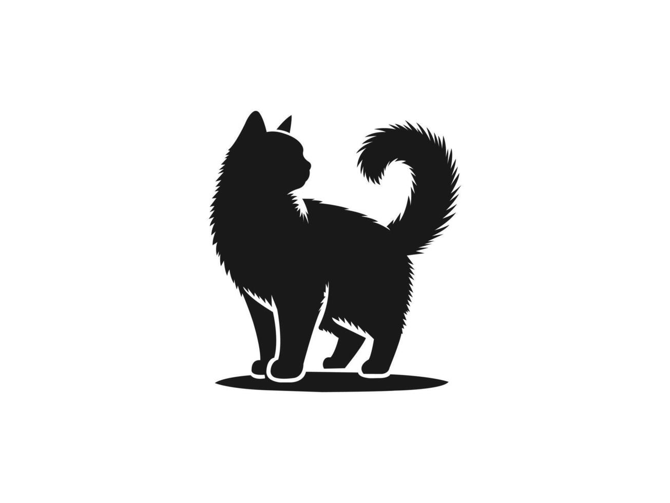 Cat silhouette Icon on a white. vector