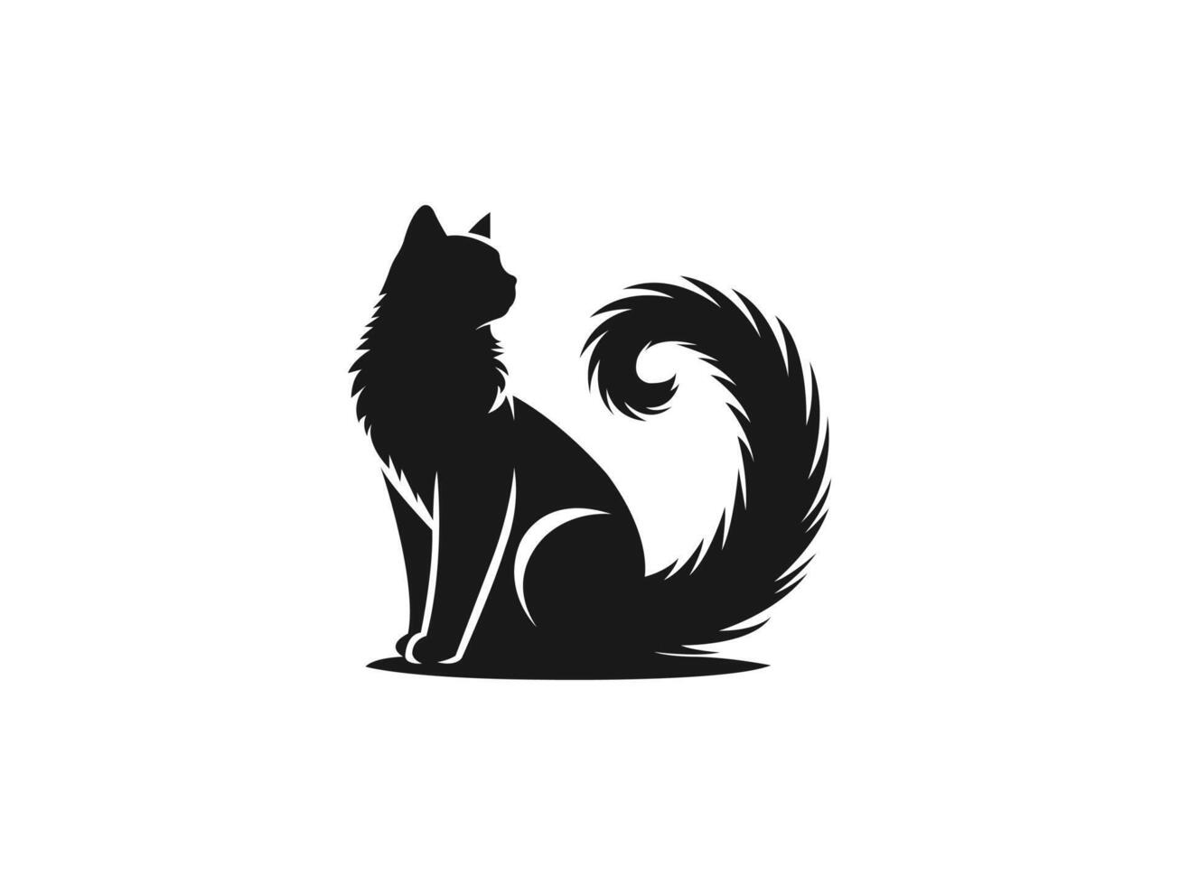 Cat silhouette Icon. Halloween item. vector