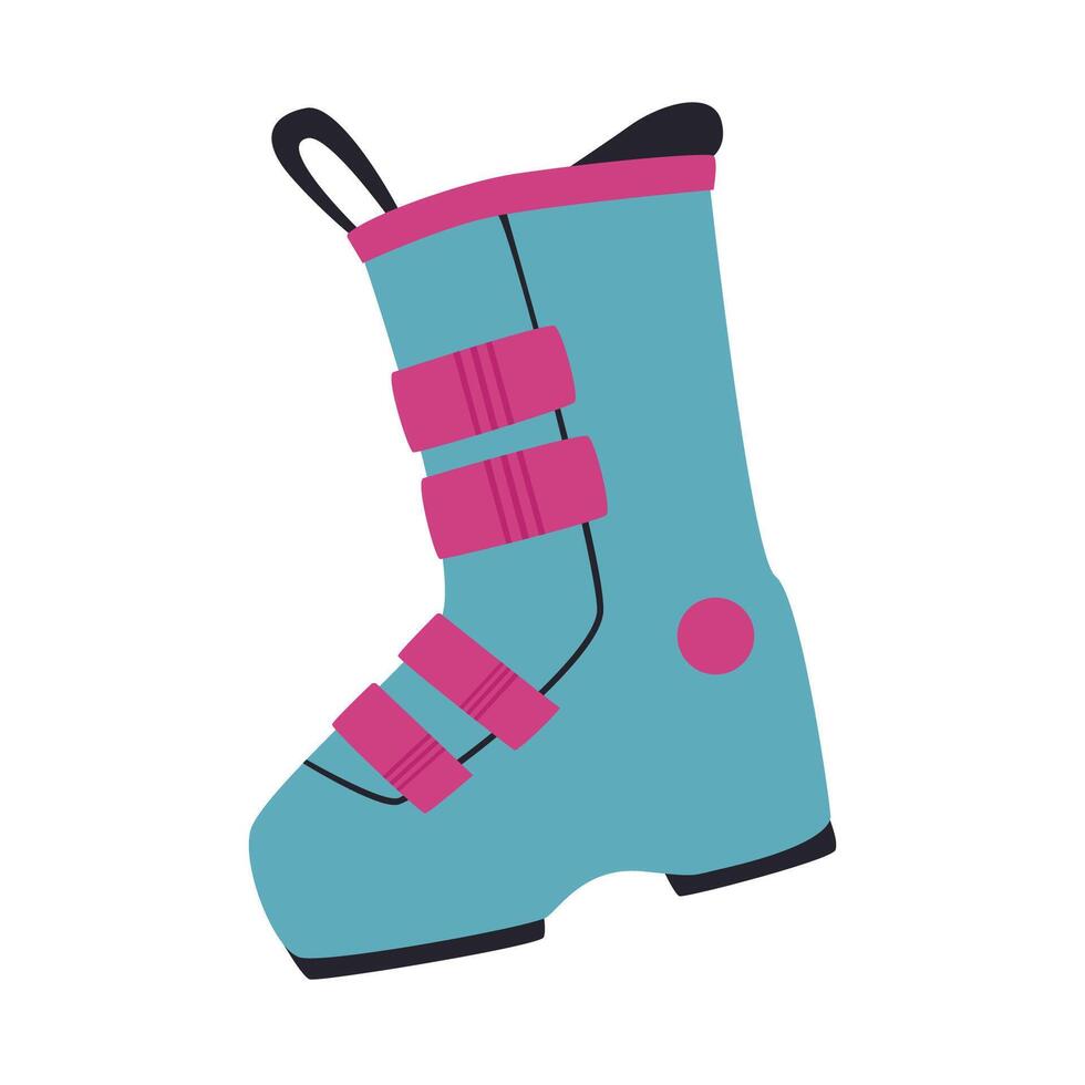 Snowboard boots are blue on a white background. flat style. vector