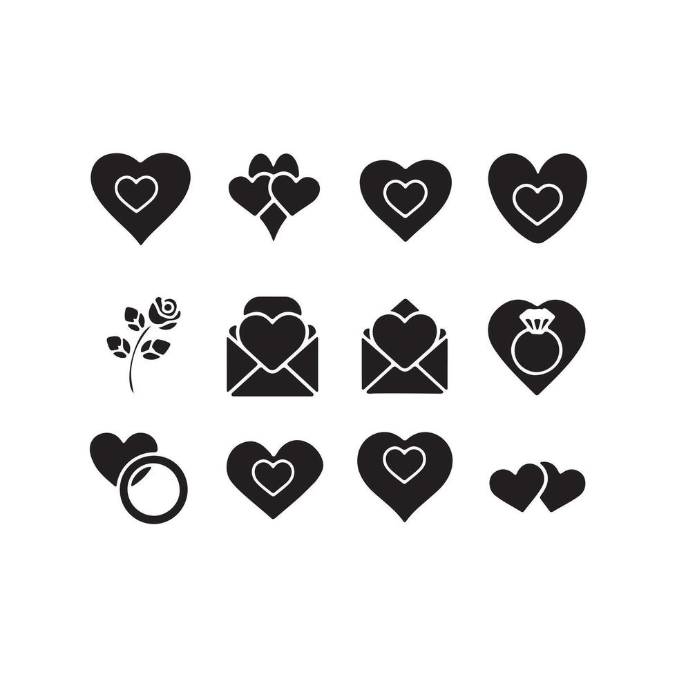 valentine's day icon silhouette illustration vector