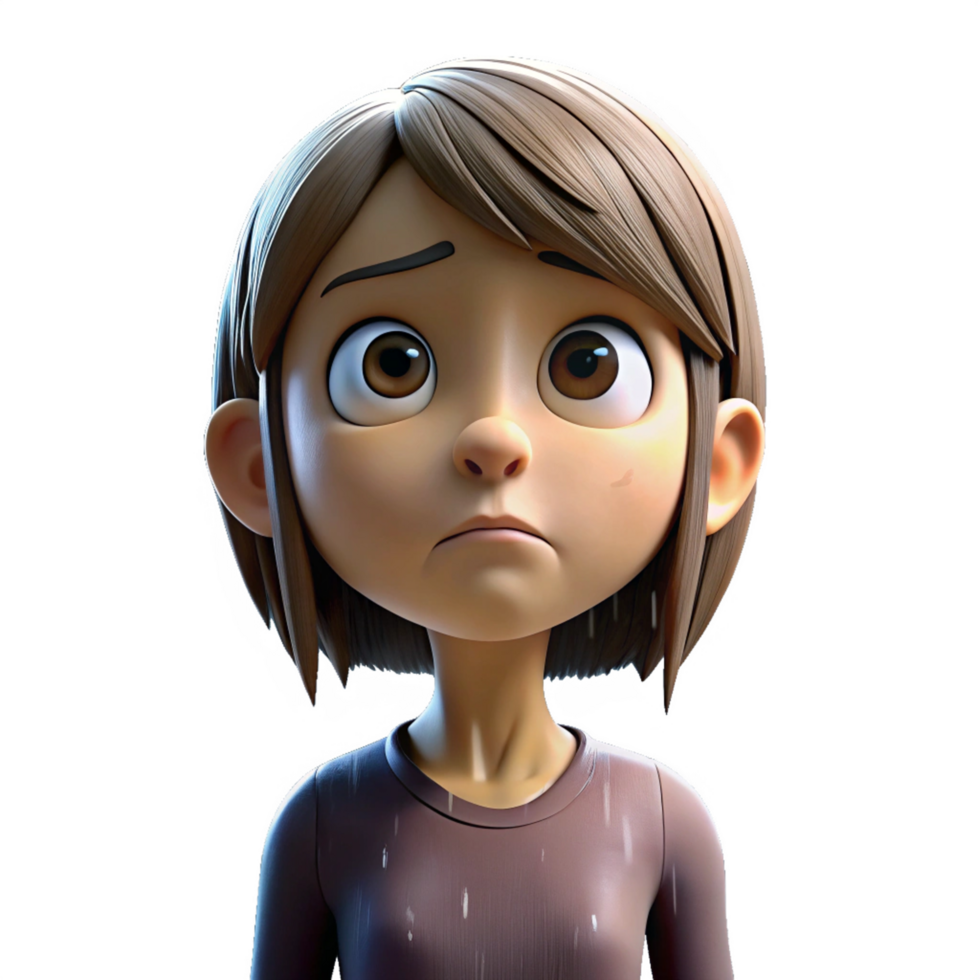 Free Emotional Cartoon Girl Transparent png