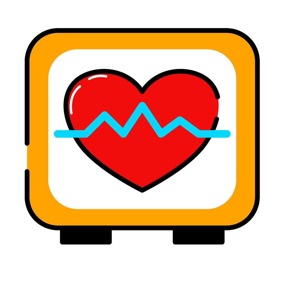 Cardiogram Icon. Medical Icon in filled outline style vector