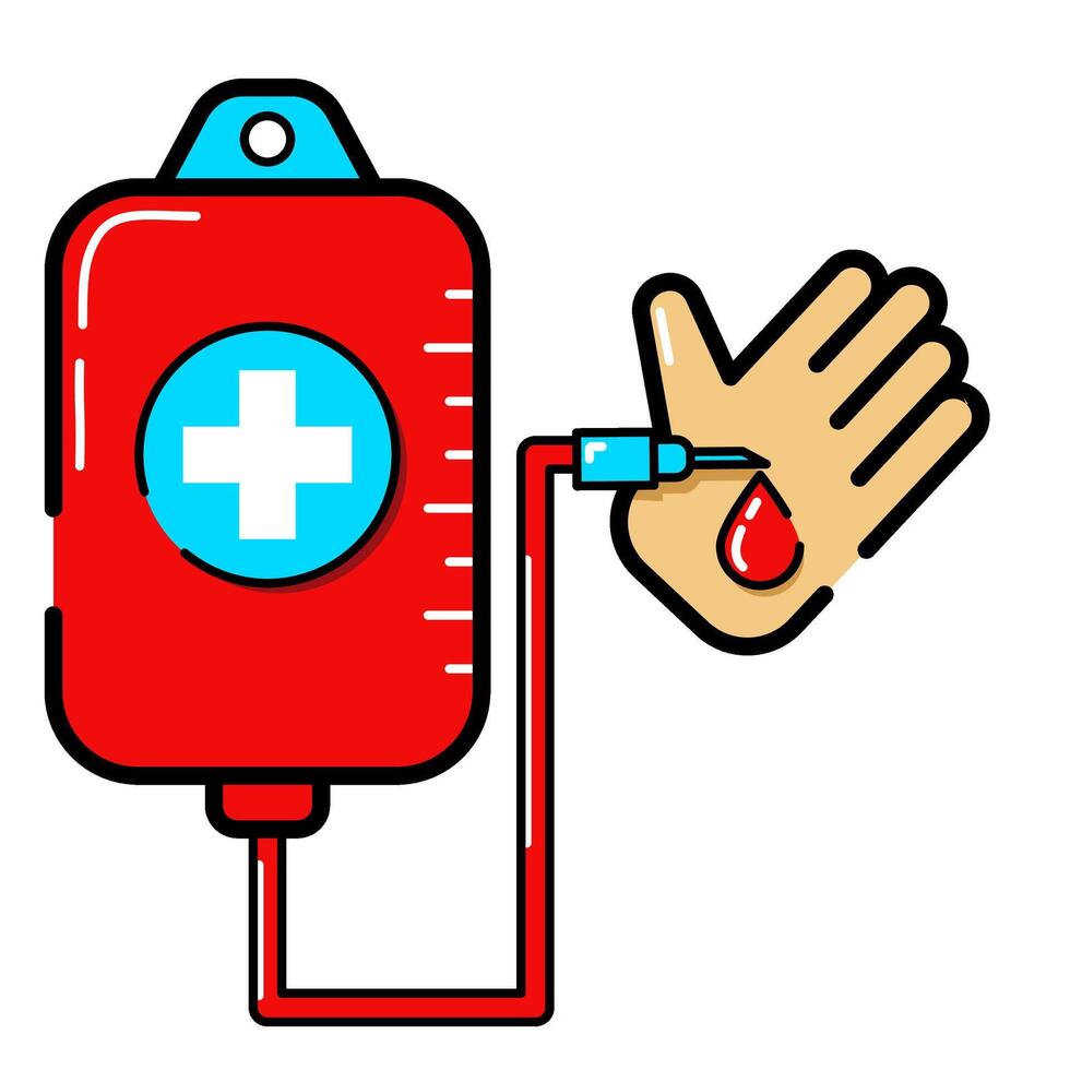 Blood transfusion Icon. Medical Icon in filled outline style vector