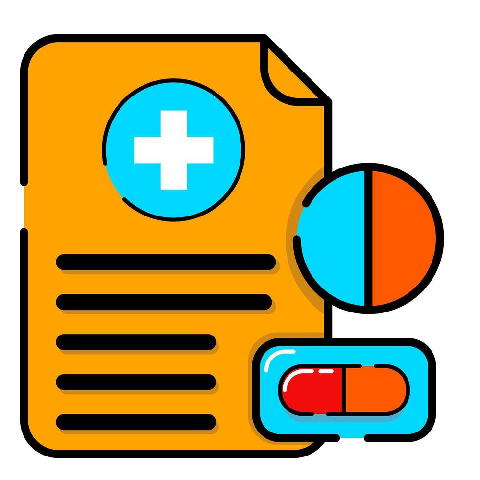 Prescription Icon. Medical Icon in filled outline style vector
