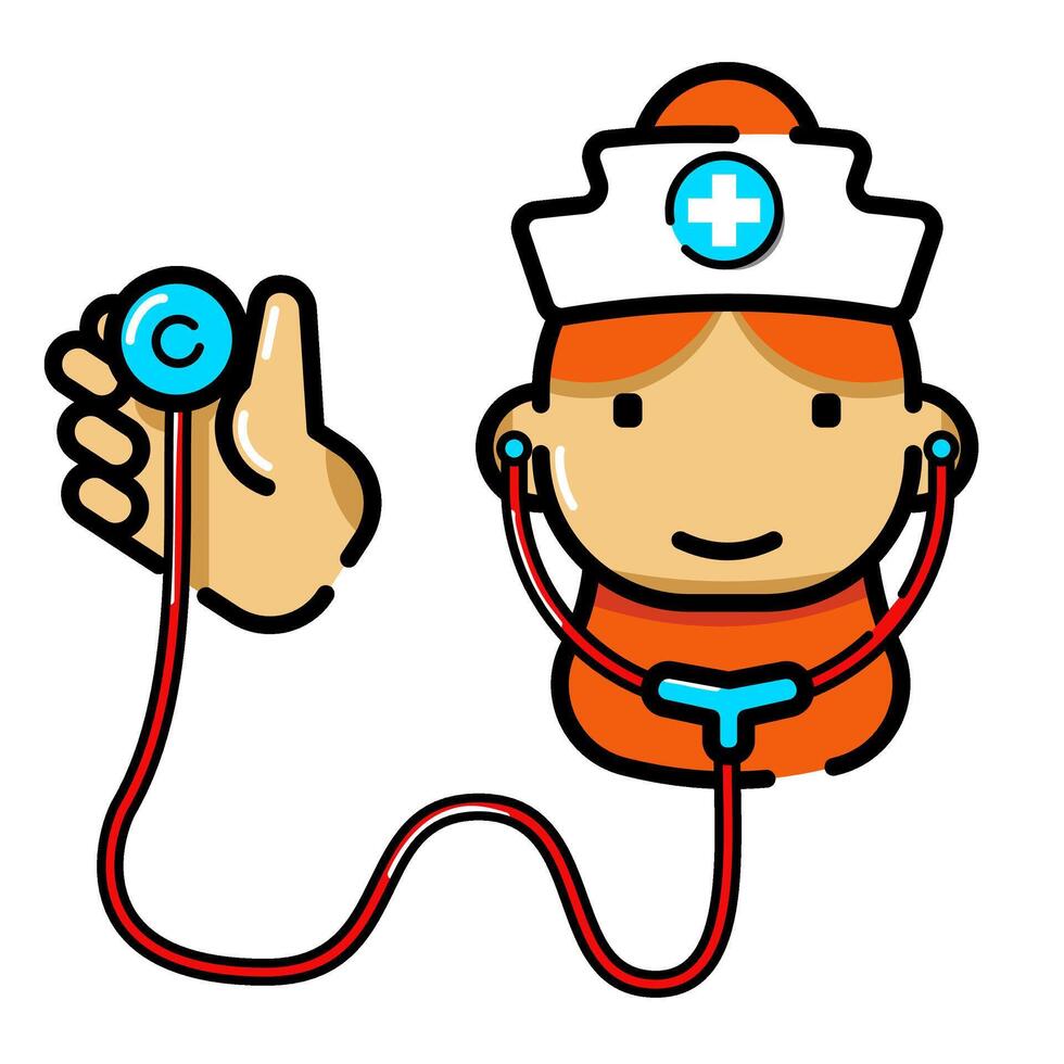 Nurse Icon. Medical Icon in filled outline style vector