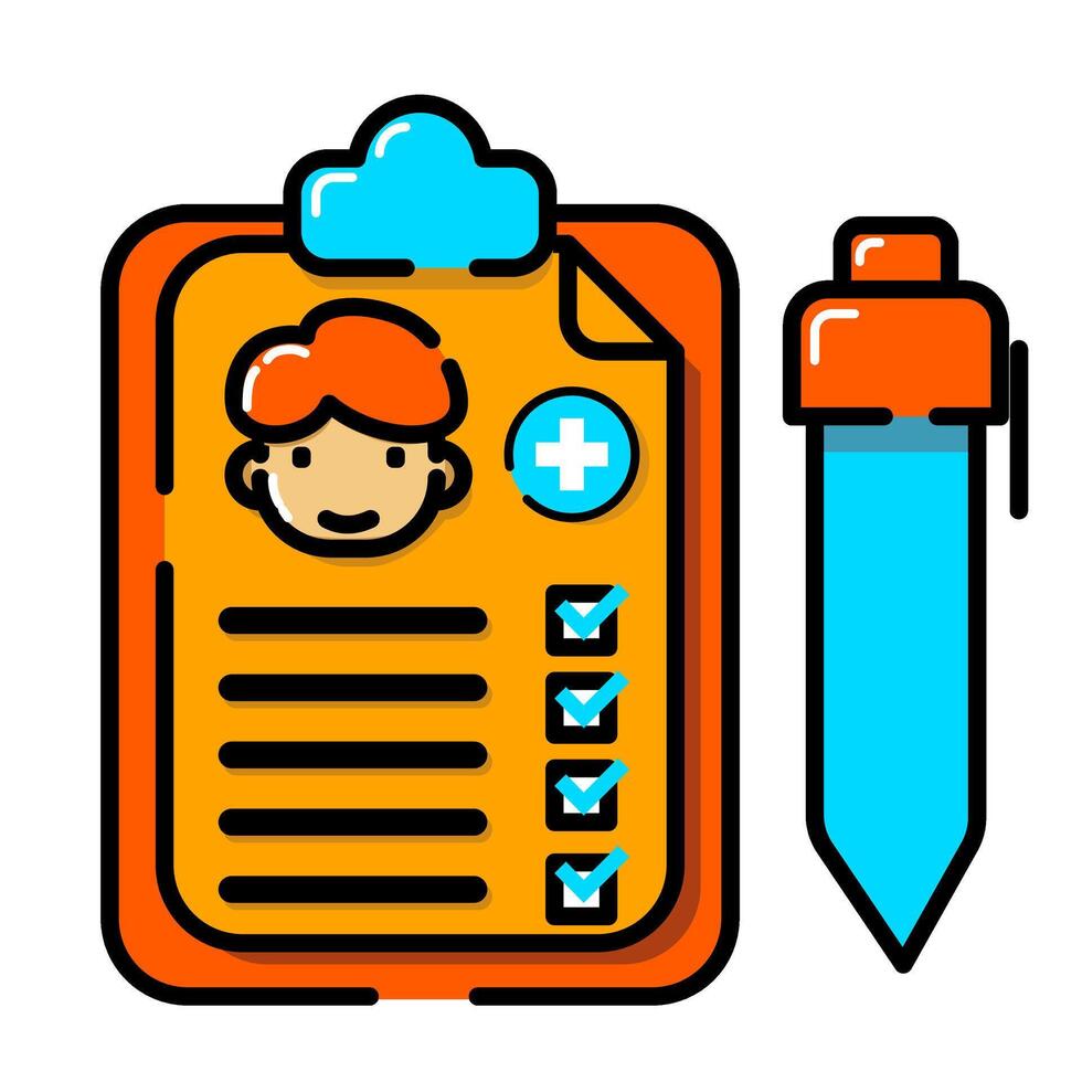 Medical report Icon. Medical Icon in filled outline style vector