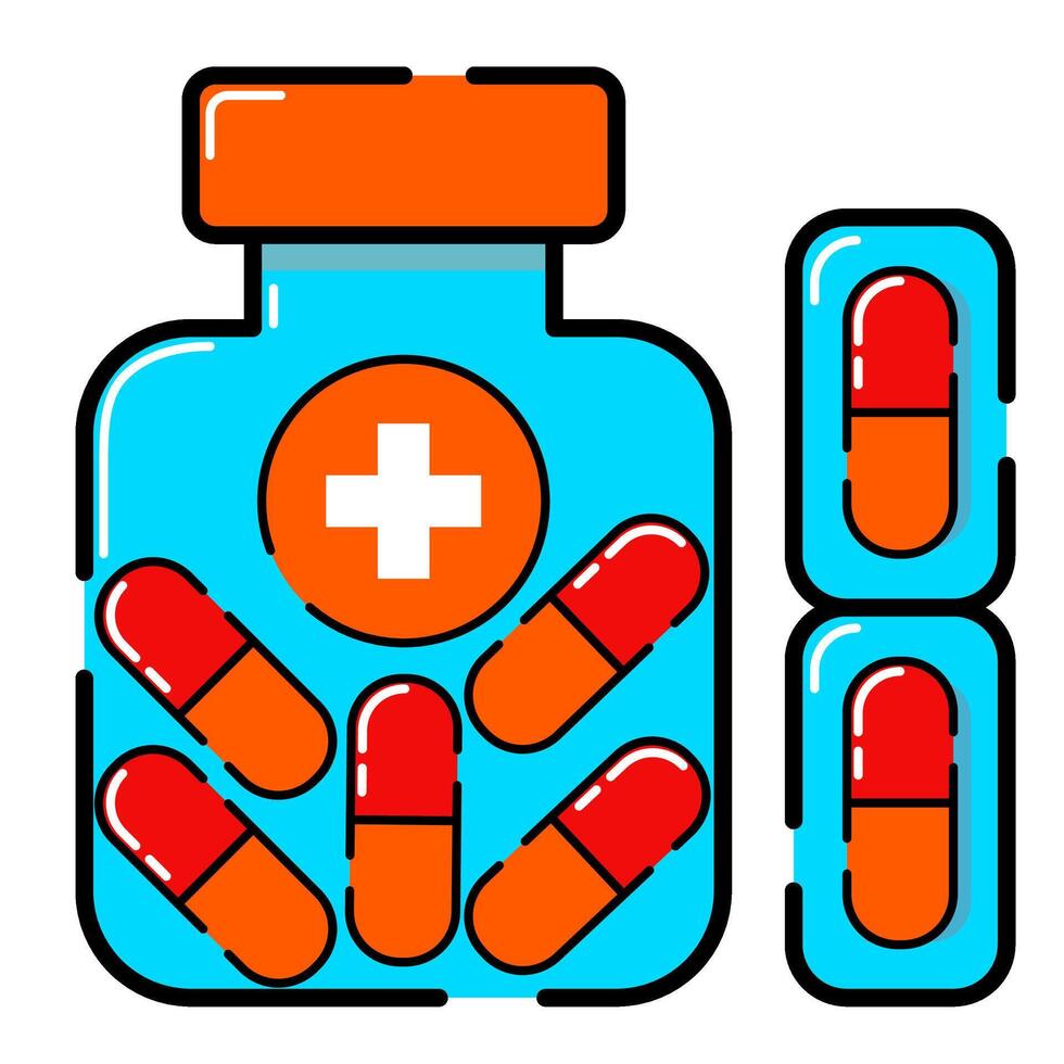 Medicine Icon. Medical Icon in filled outline style vector