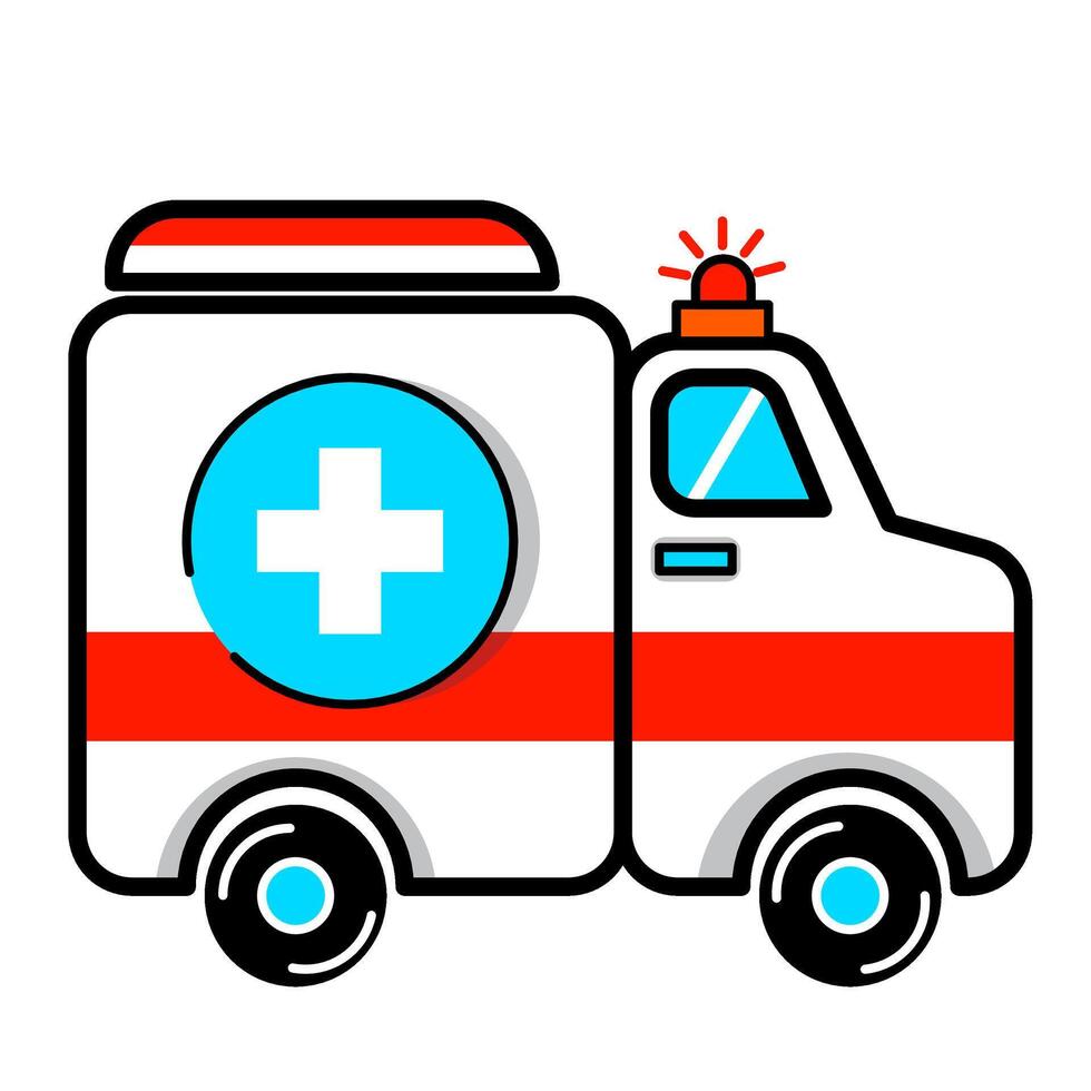 Ambulance Icon. Medical Icon. Filled outline design style vector