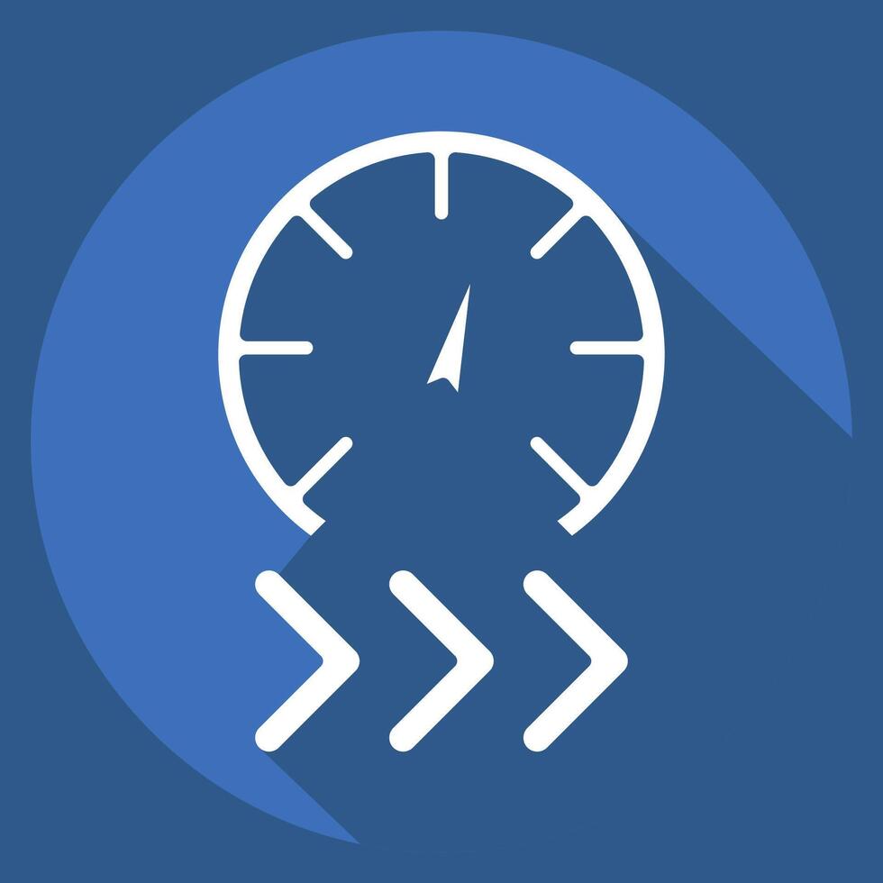 Icon Rapid. related to Speed symbol. long shadow style. design editable vector