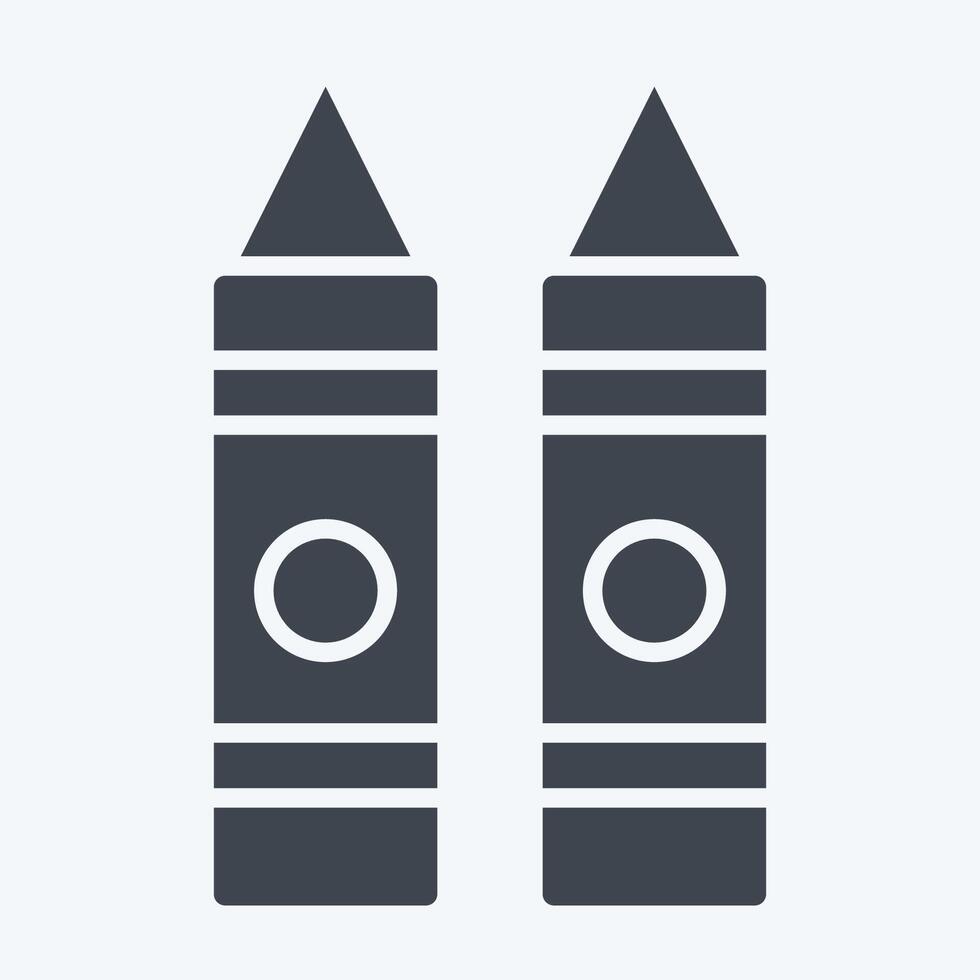 Icon Crayon. related to Kindergarten symbol. glyph style. design editable vector