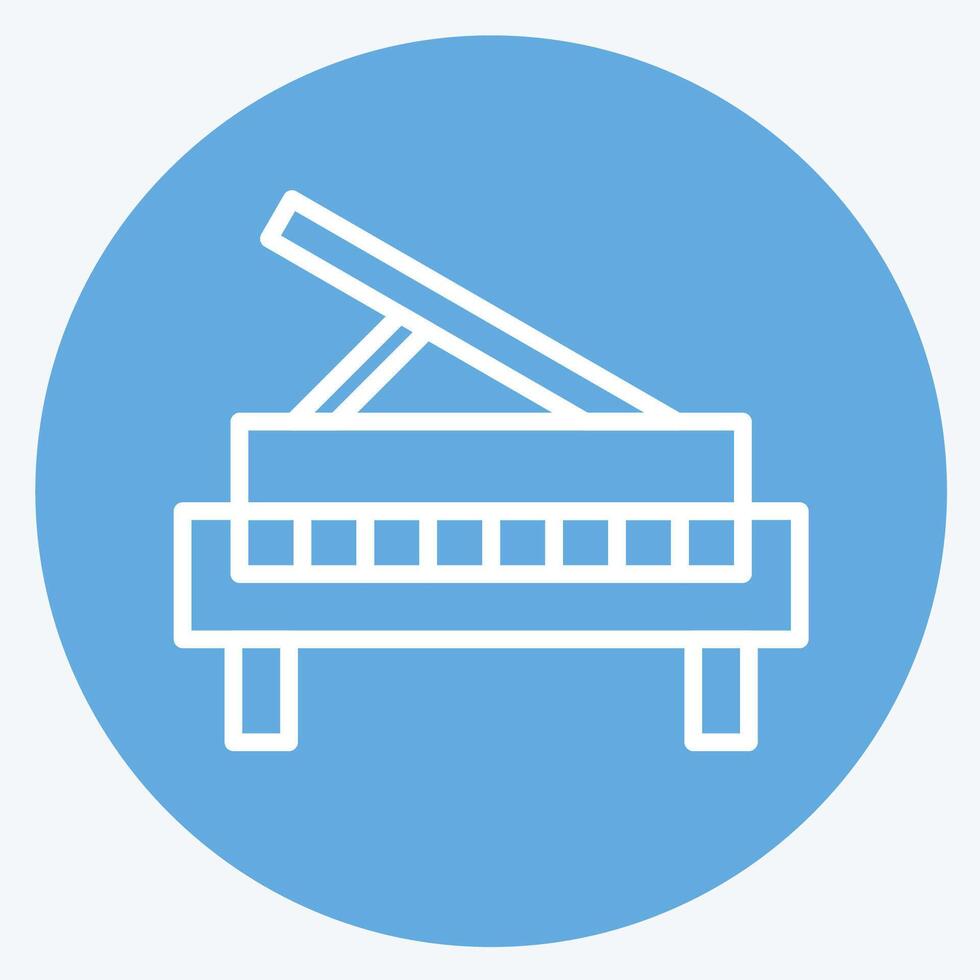Icon Piano. related to Hobbies symbol. blue eyes style. design editable vector