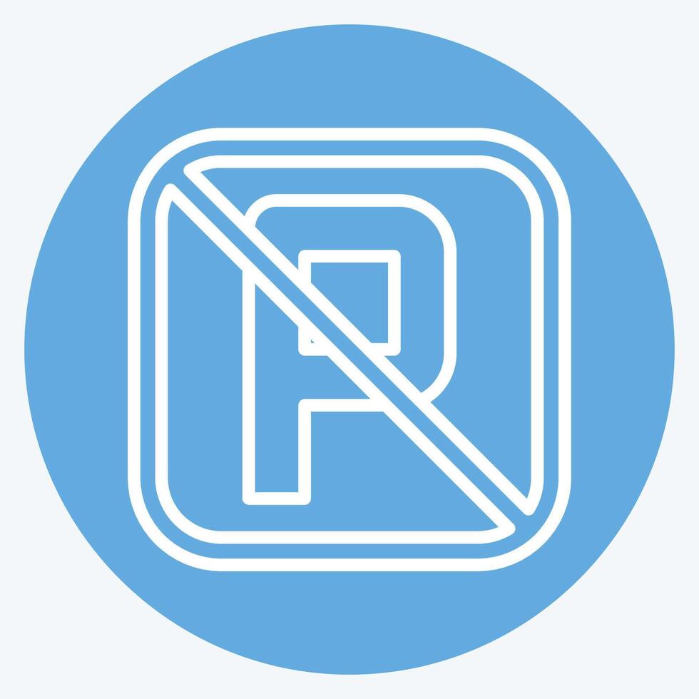Icon No Parking. related to Public symbol. blue eyes style. design editable vector