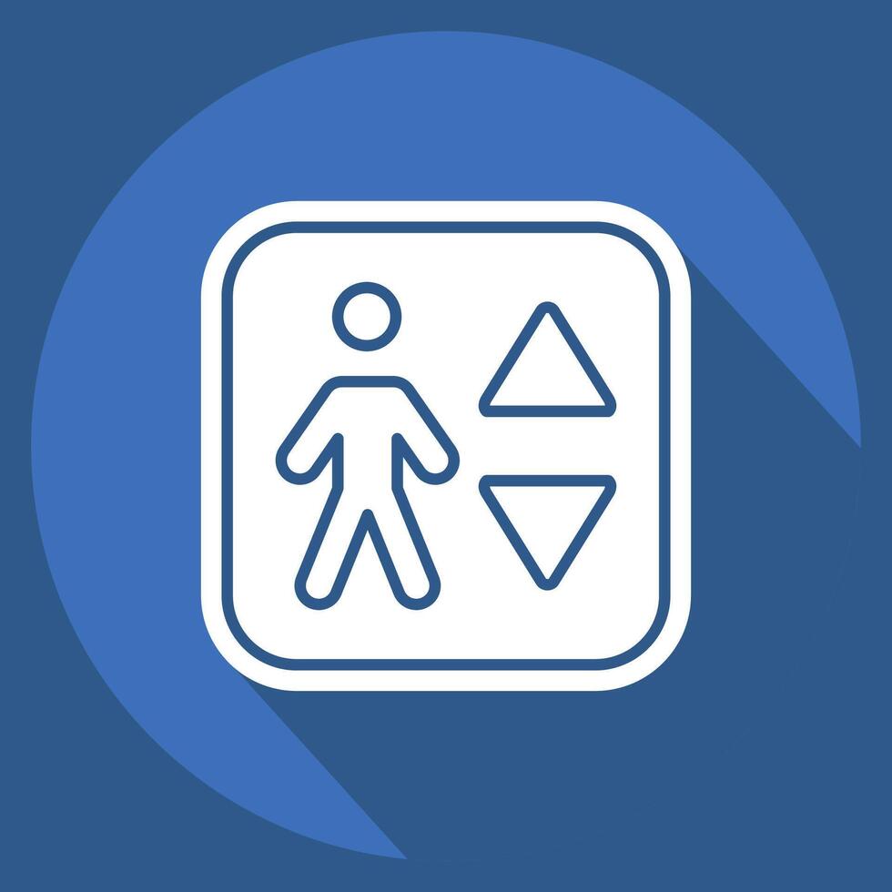 Icon Elevator. related to Public symbol. long shadow style. design editable vector