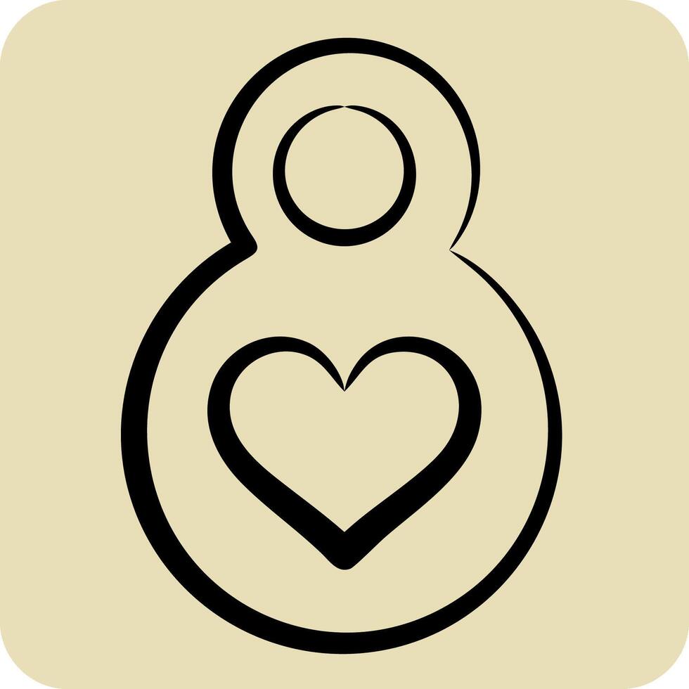 Icon Eight March. related to Women symbol. hand drawn style. design editableIcon Eight March. related to Women symbol. line style. design editable vector