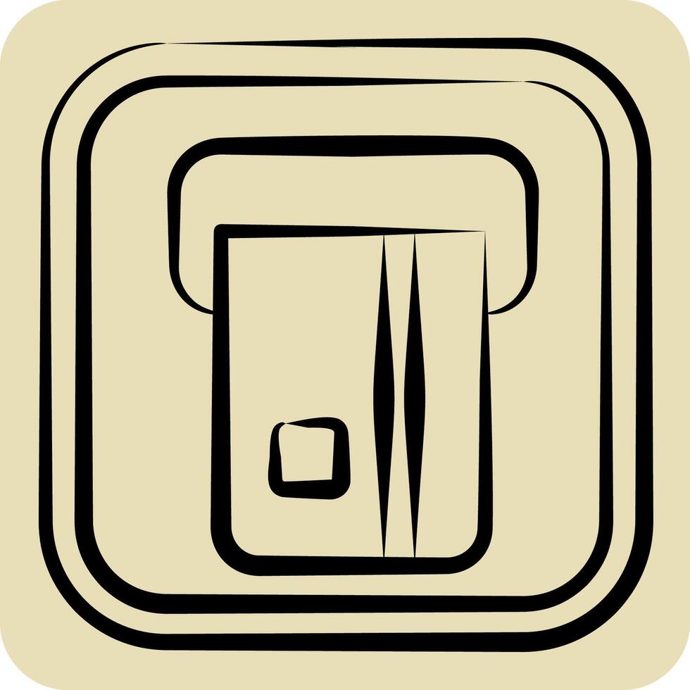 Icon ATM. related to Public symbol. hand drawn style. design editable vector