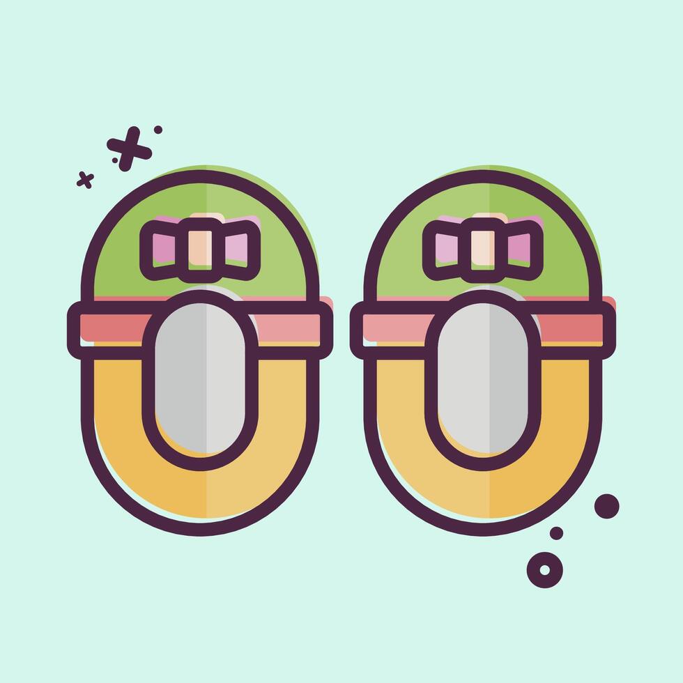 Icon Girl Shoe. related to Kindergarten symbol. MBE style. design editable vector