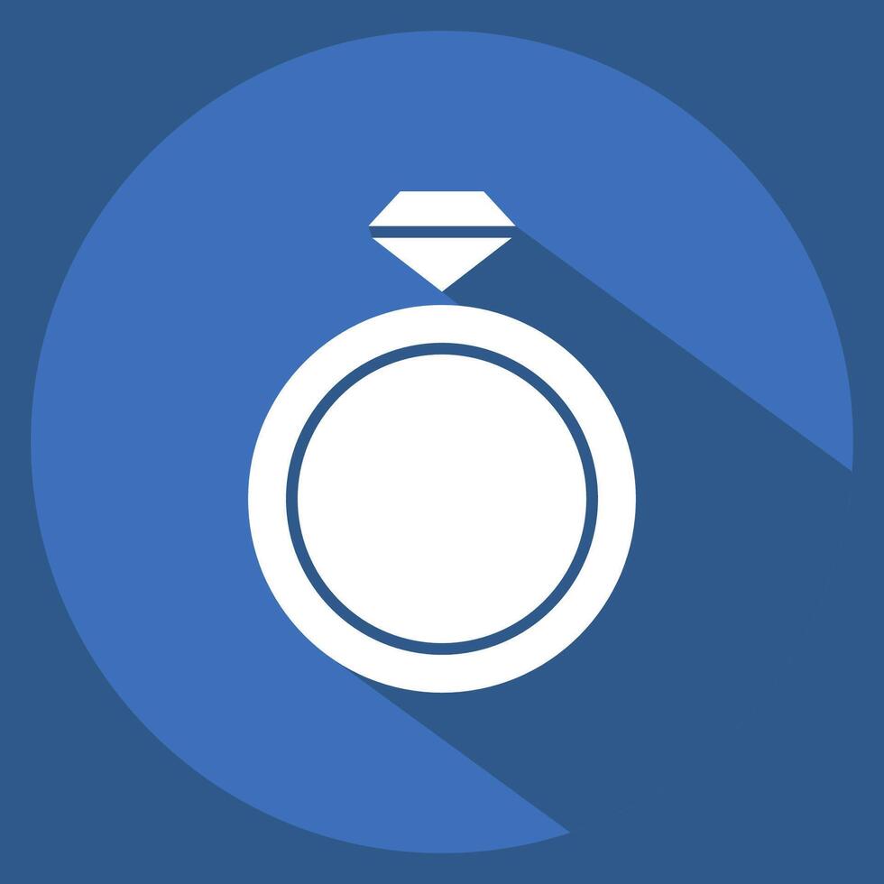 Icon Ring. related to Women symbol. long shadow style. design editable vector