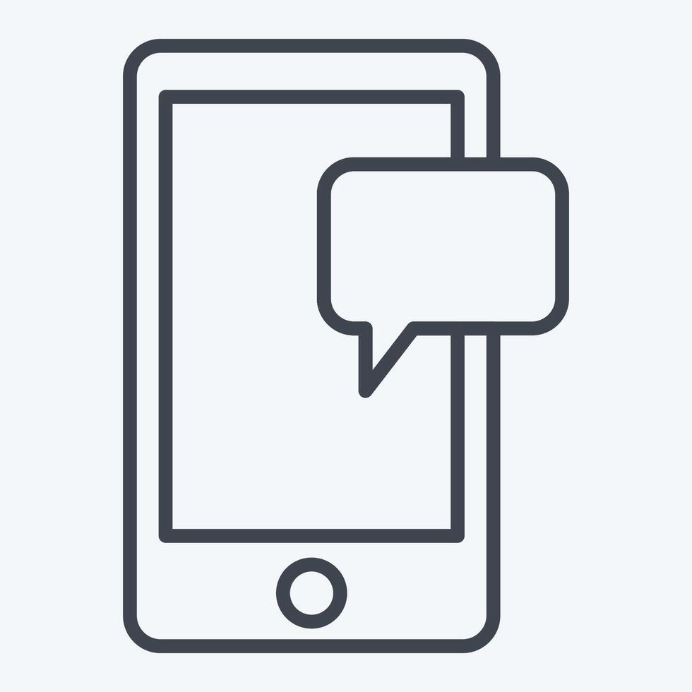 Icon Mobile Chat. related to Hobbies symbol. line style. design editable vector