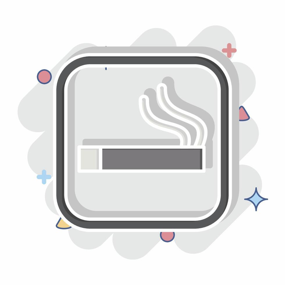 Icon Smoking Area. related to Public symbol. comic style. design editable vector