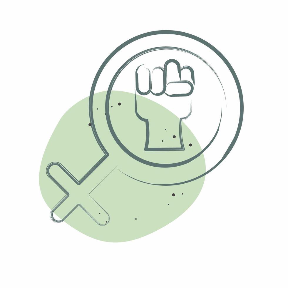 Icon Woman Power. related to Women symbol. Color Spot Style. design editable vector