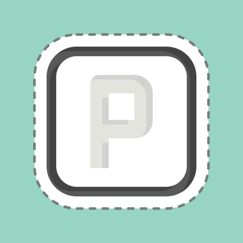 Sticker line cut Parking. related to Public symbol. design editable vector
