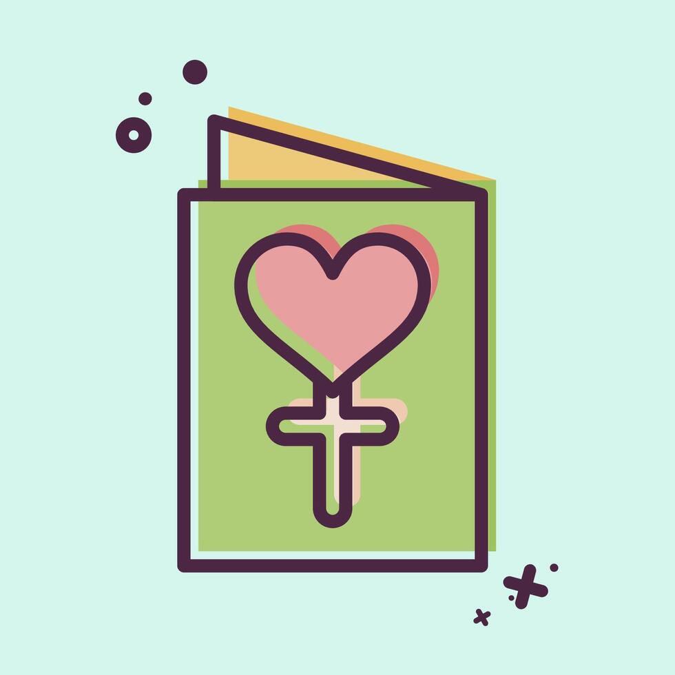 Icon Greeting Card. related to Women symbol. MBE style. design editable vector