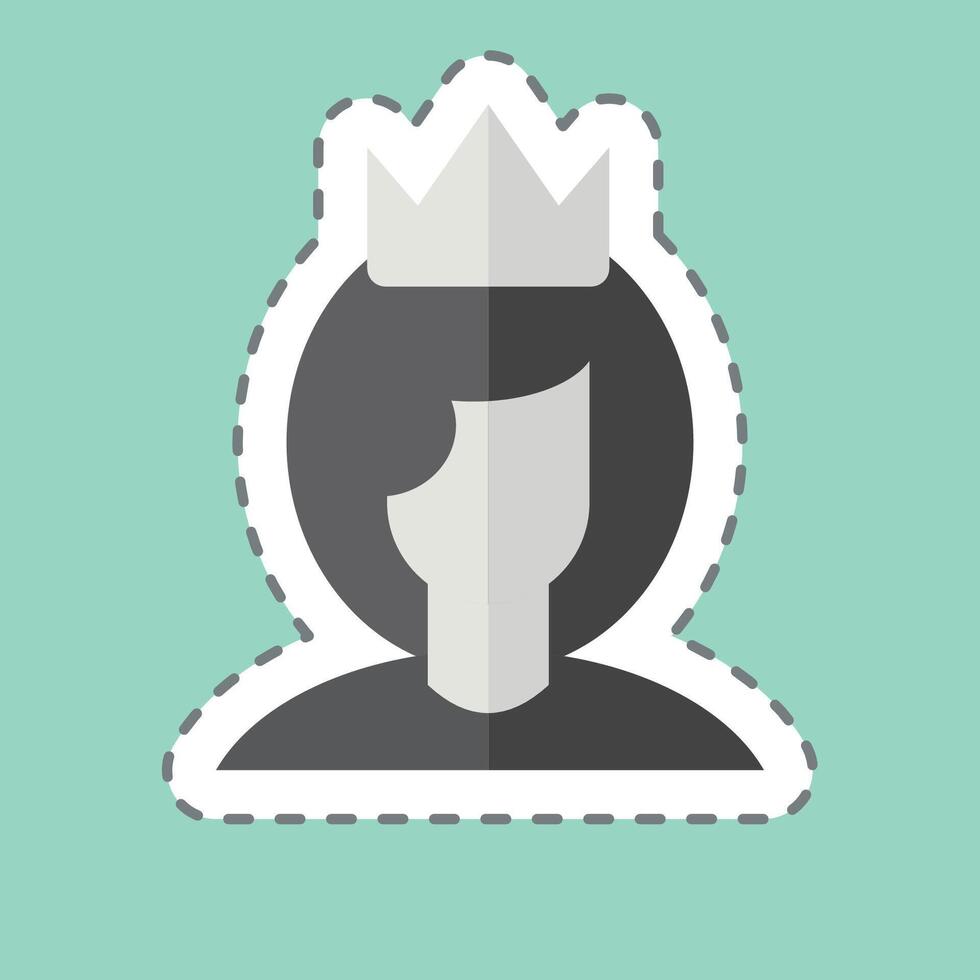 Sticker line cut Queen. related to Women symbol. design editable vector