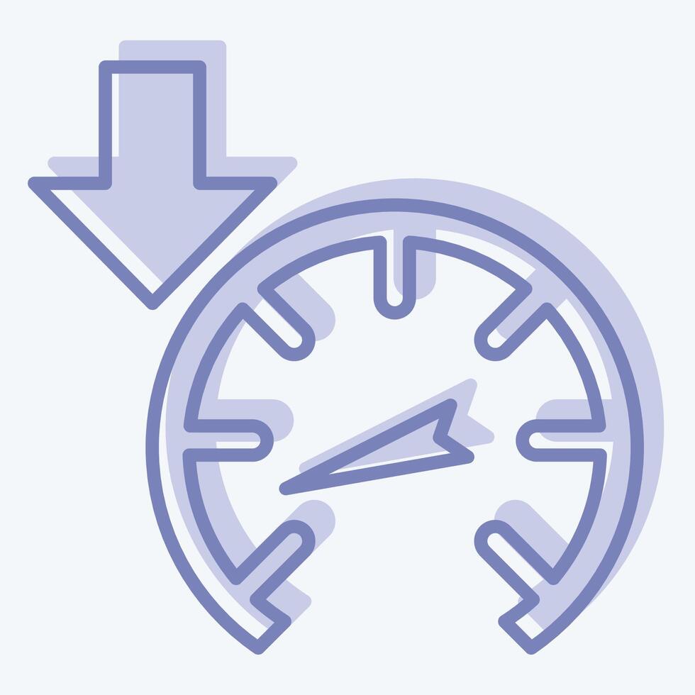 Icon Slow Down. related to Speed symbol. two tone style. design editable vector