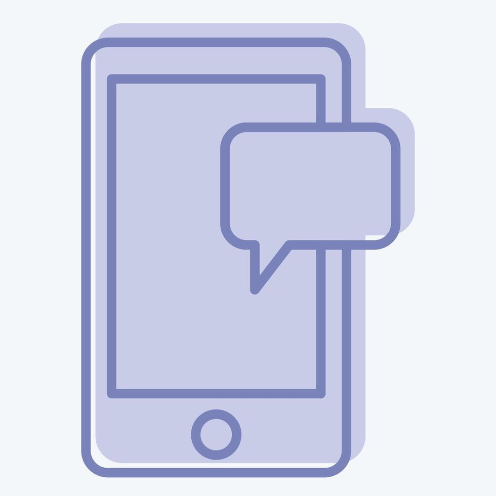Icon Mobile Chat. related to Hobbies symbol. two tone style. design editable vector