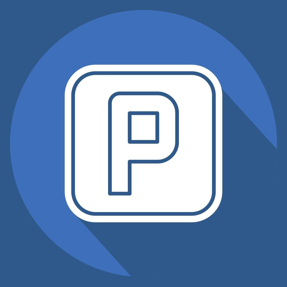 Icon Parking. related to Public symbol. long shadow style. design editable vector