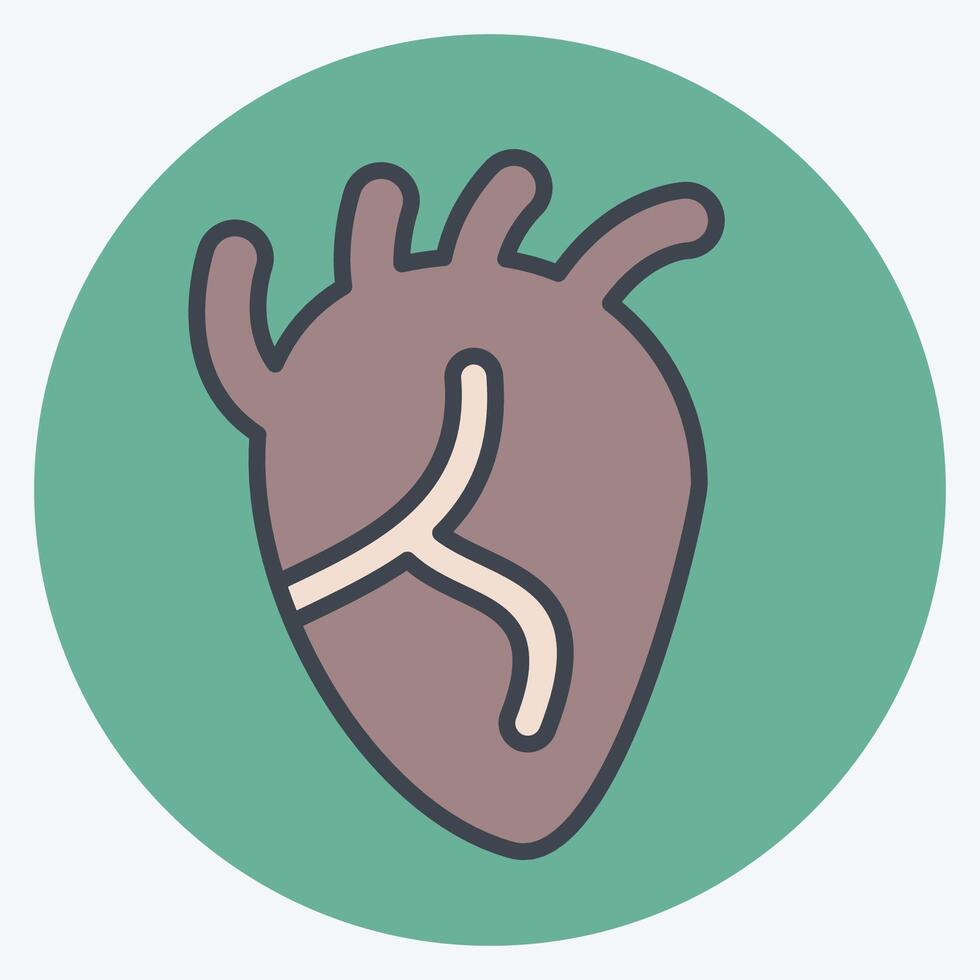 Icon Heart. related to Healthcare symbol. color mate style. design editable vector