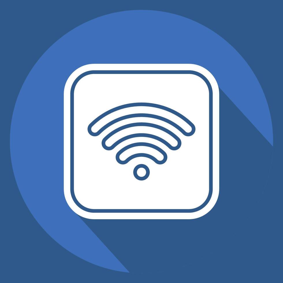 Icon Wifi. related to Public symbol. long shadow style. design editable vector