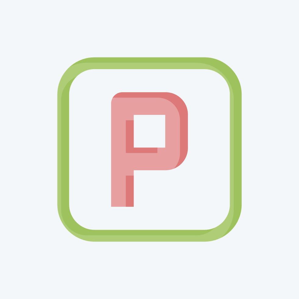 Icon Parking. related to Public symbol. flat style. design editable vector