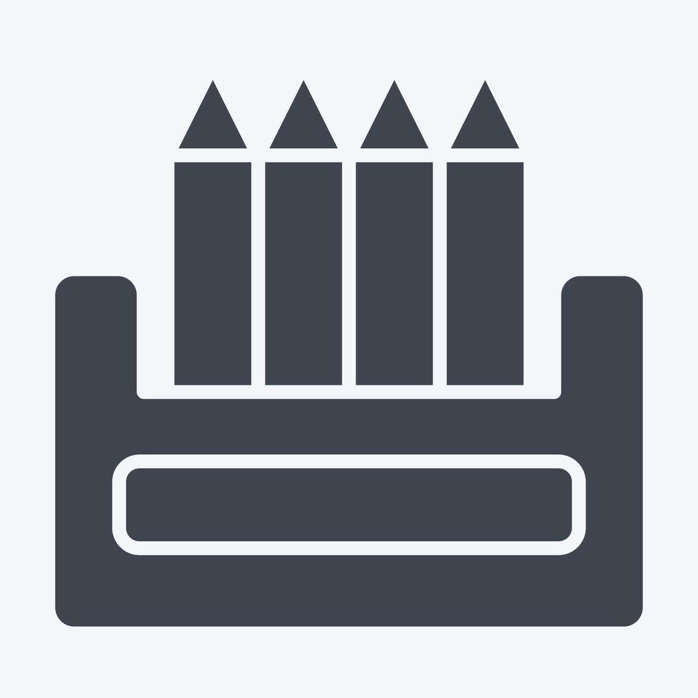 Icon Colour Pencil. related to Kindergarten symbol. glyph style. design editable vector