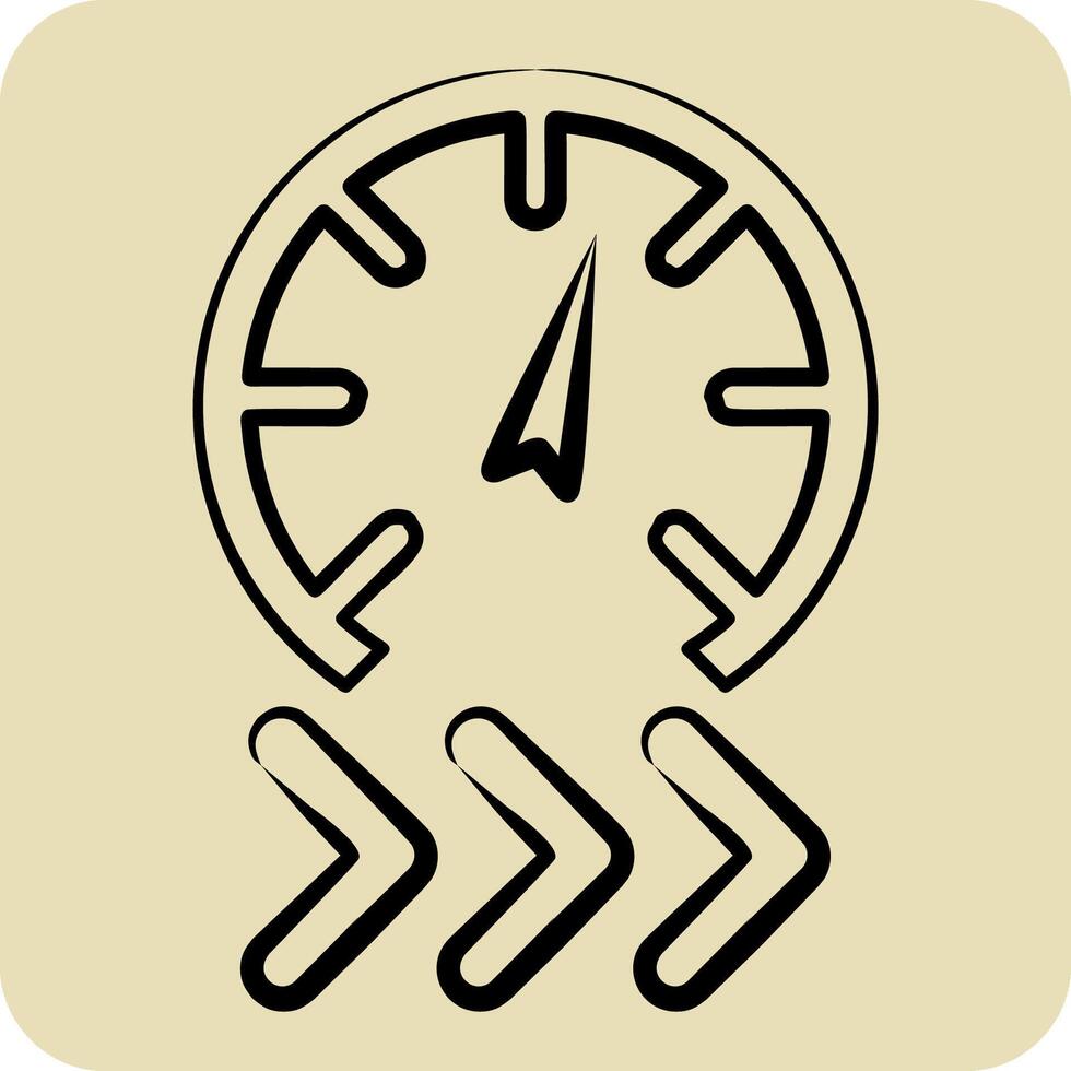 Icon Rapid. related to Speed symbol. hand drawn style. design editable vector