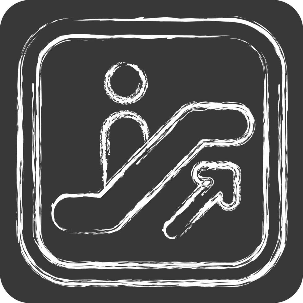 Icon Escalator. related to Public symbol. chalk Style. design editable vector