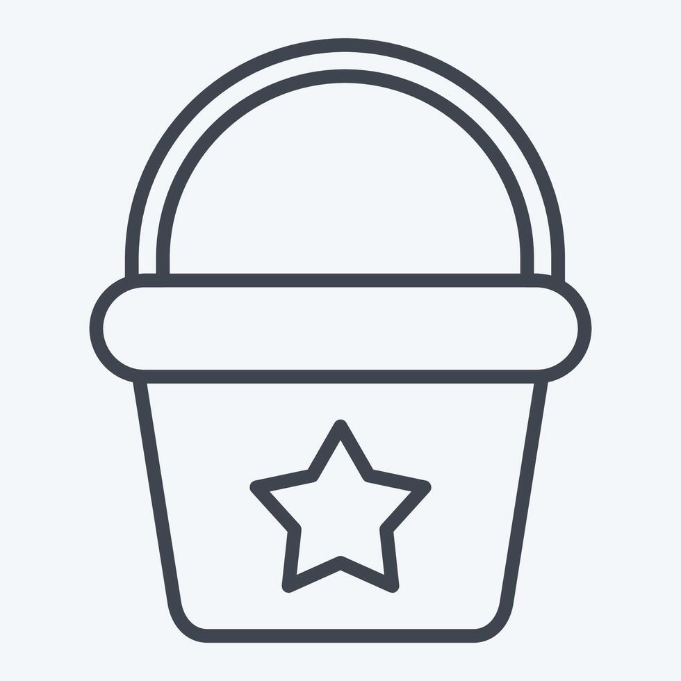 Icon Bucket. related to Kindergarten symbol. line style. design editable vector