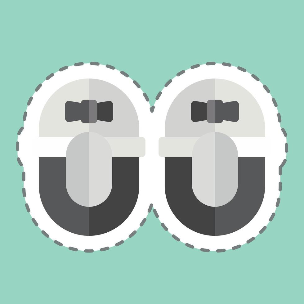 Sticker line cut Girl Shoe. related to Kindergarten symbol. design editable vector