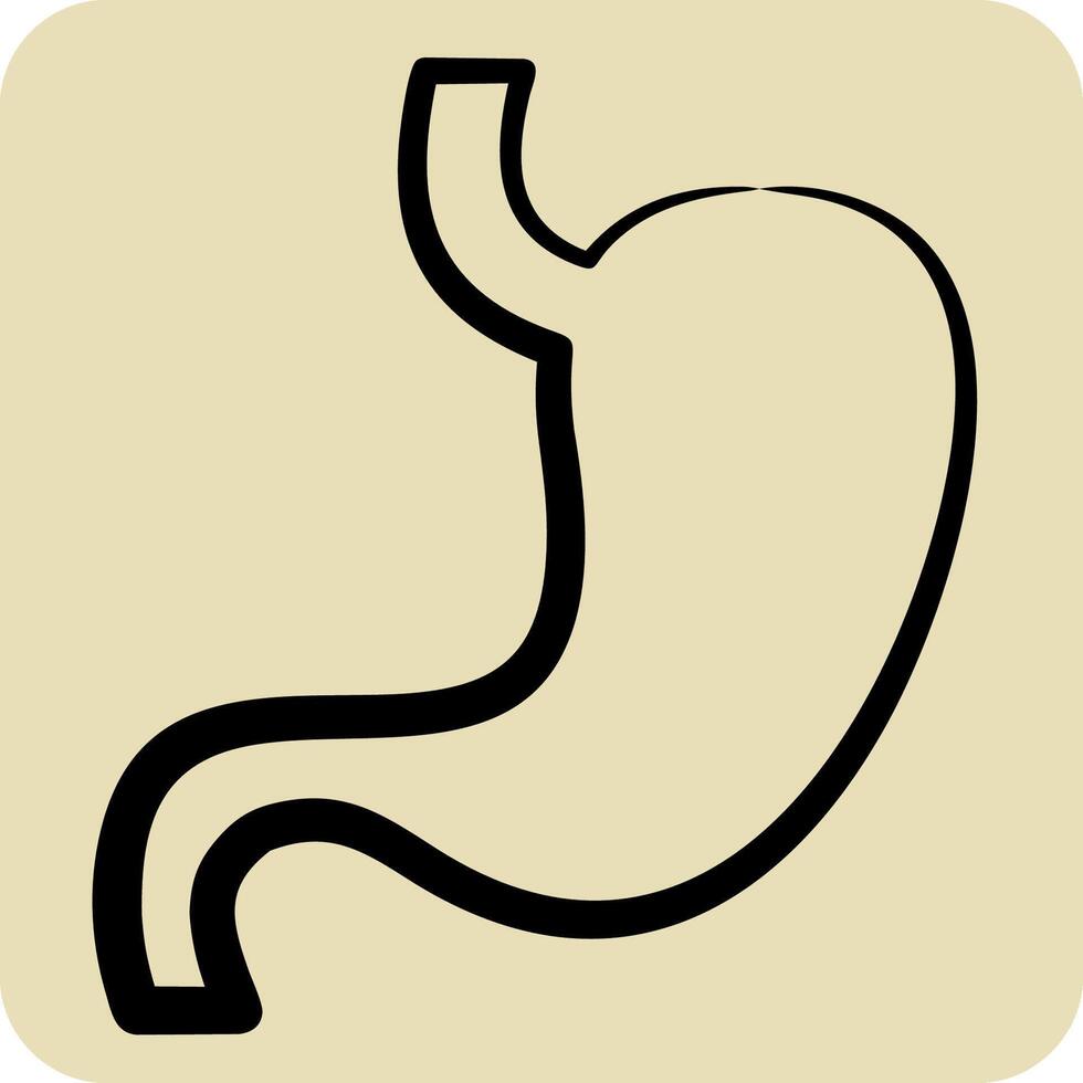 Icon Stomach. related to Healthcare symbol. hand drawn style. design editable vector