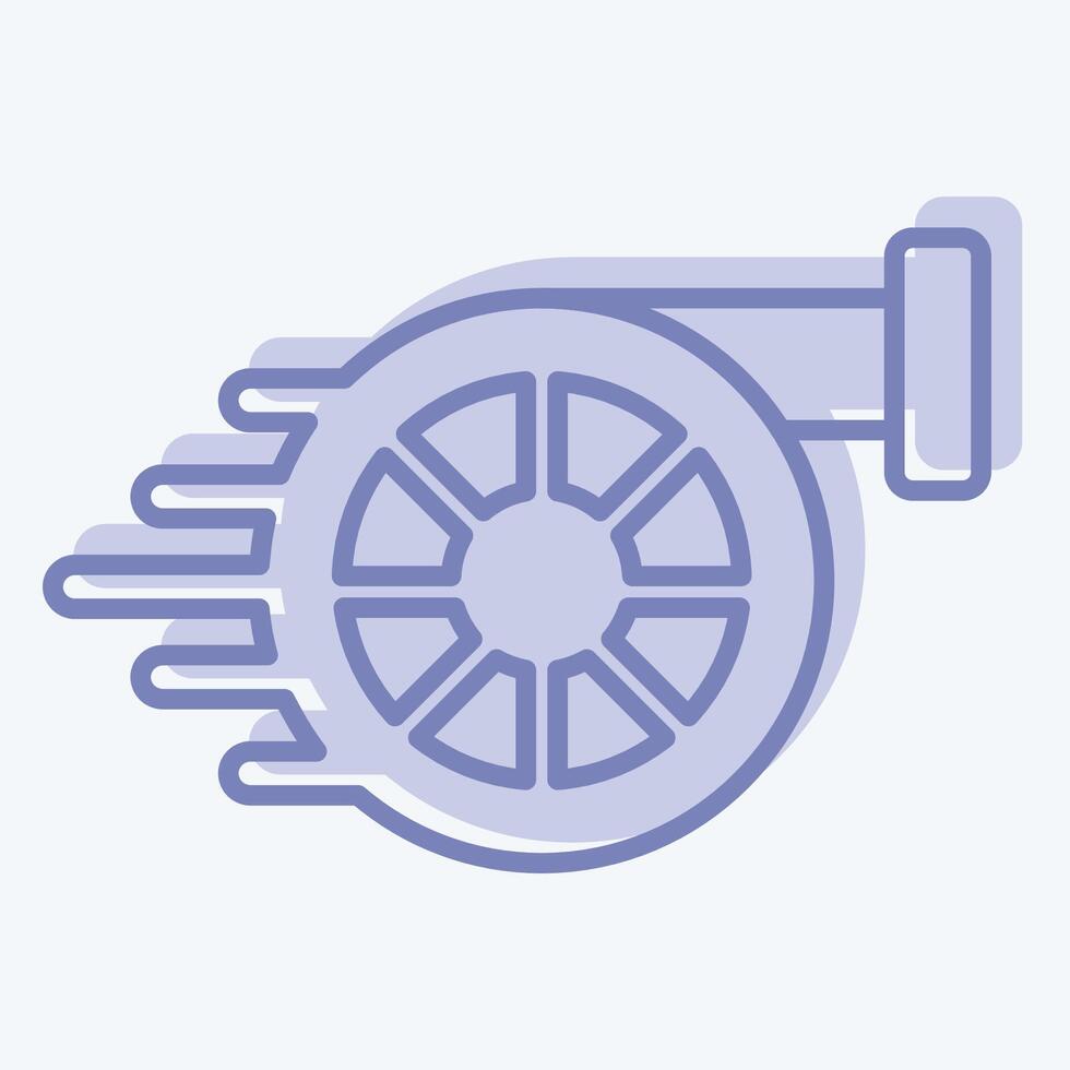 Icon Turbo. related to Speed symbol. two tone style. design editable vector