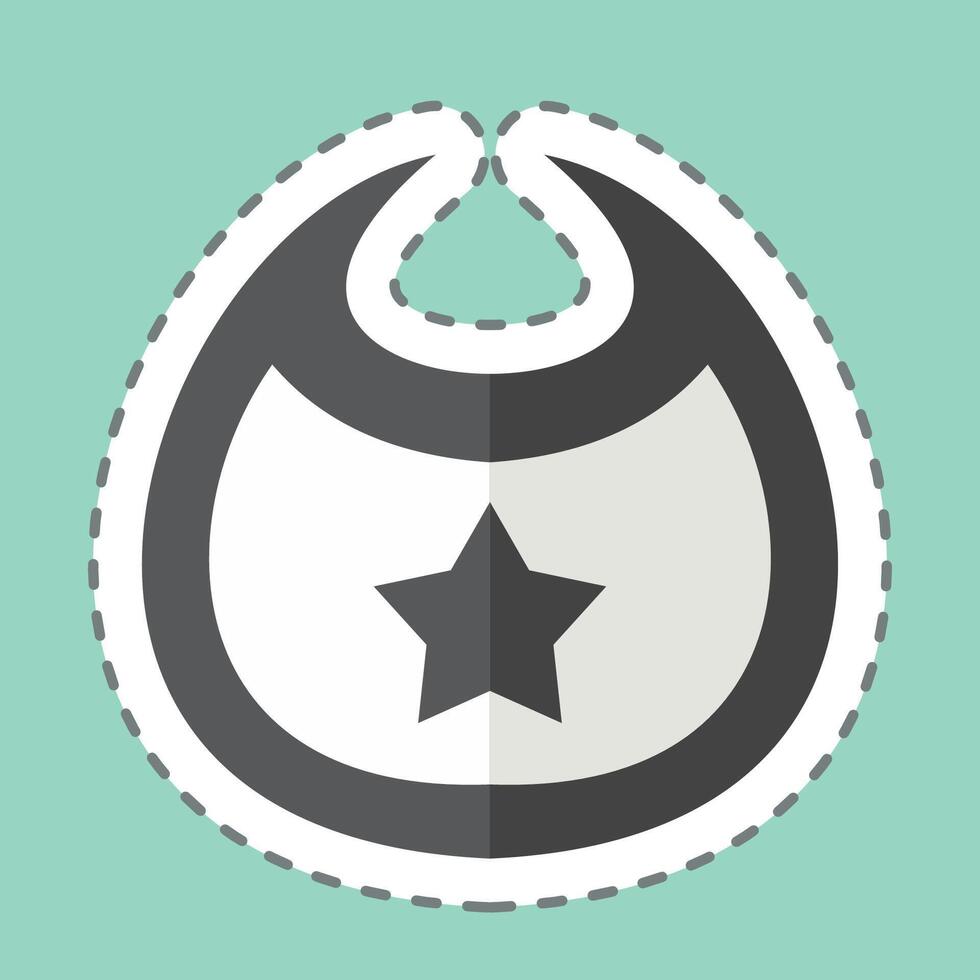 Sticker line cut Baby Bibs. related to Kindergarten symbol. design editable vector