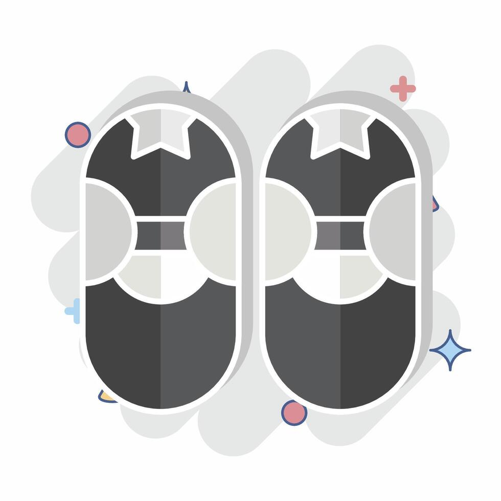 Icon Baby Shoe. related to Kindergarten symbol. comic style. design editable vector