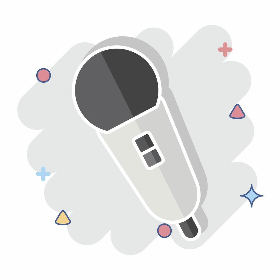 Icon Singing Mic. related to Hobbies symbol. comic style. design editable vector