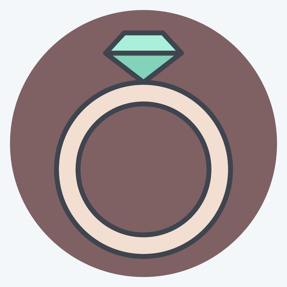 Icon Ring. related to Women symbol. color mate style. design editable vector